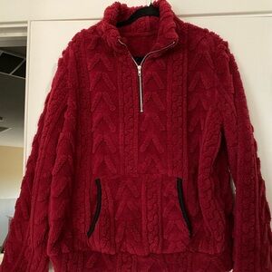 New Women's XL Sweater Jacket Maroon/Red